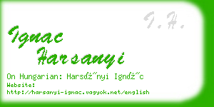 ignac harsanyi business card
